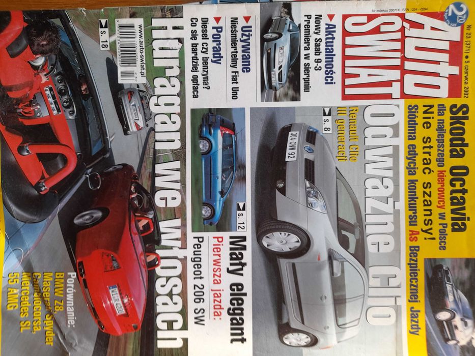 AUTO ŚWIAT BMW Z8, Peugeot 206, FIAT Uno, Abarth AMG i inne rok 2002