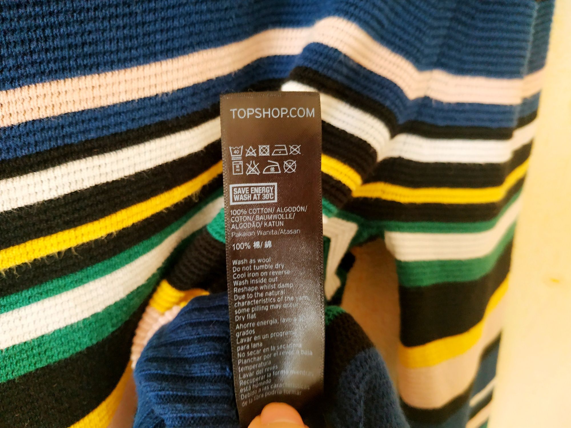 Смугастий светр топ topshop в полоску, джемпер, синій, кофта, в смужку