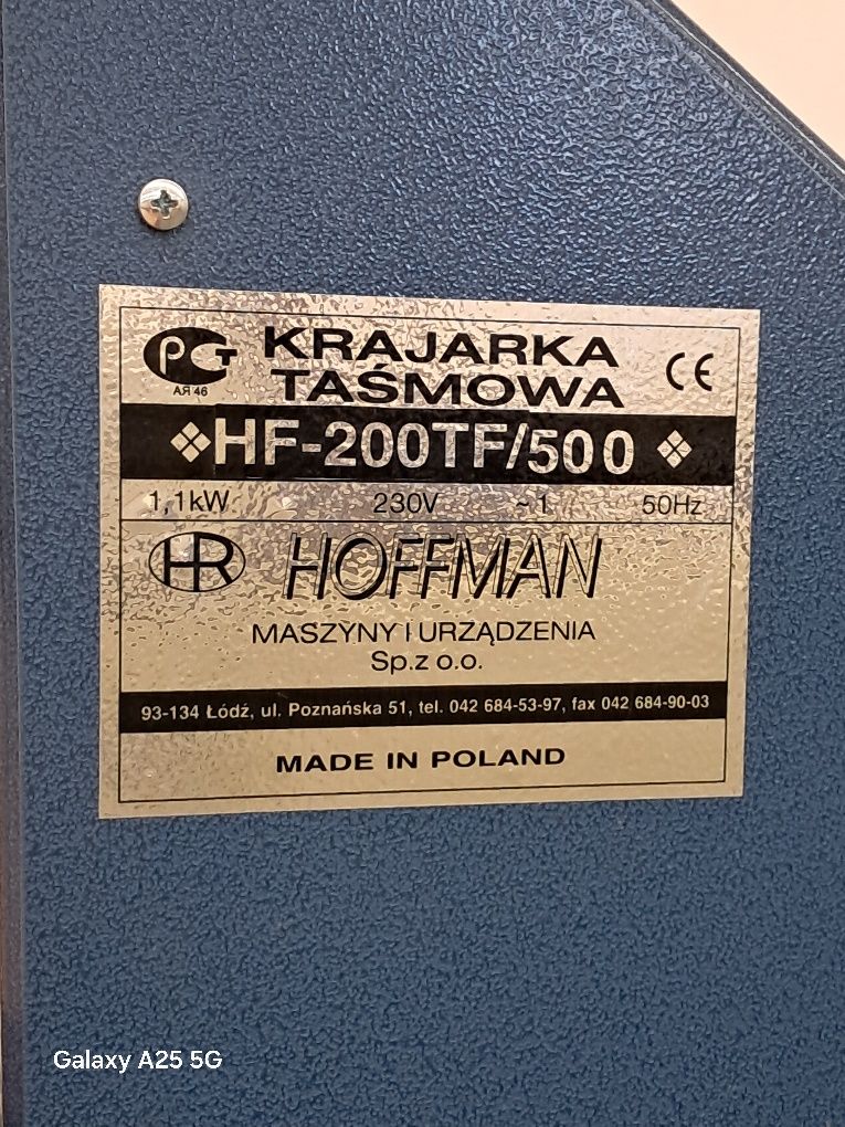 Nóż taśmowy do rozkroju tkanin Hoffman