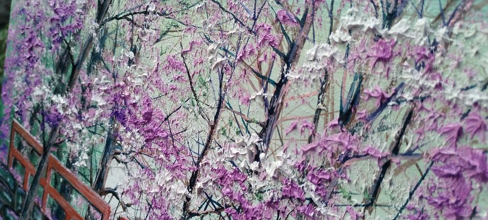 Картина " Сакура  "(полотно , олія) , 40см*60см