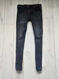 Asos świetne czarne jeansy Skinny ripped dziury rozm.W32