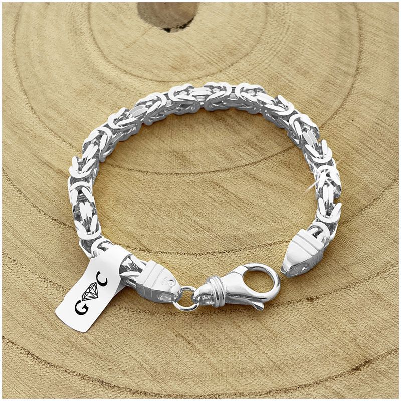 Bransoletka Męska Splot Królewski, Srebro Próba 925, Pełna, 23cm/6mm G