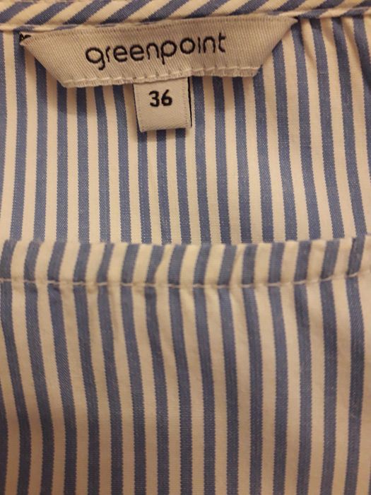 Bluzka na krótki rękaw w paski z haftem roz.36 Greenpoint