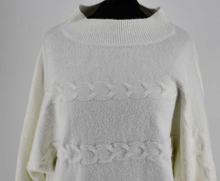 Cieplutki, kremowy sweter Bodyflirt 52/54