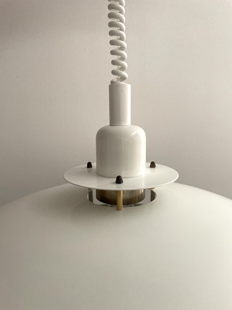 Biała metalowa lampa Primus, Belid, Szwecja vintage, lata 80