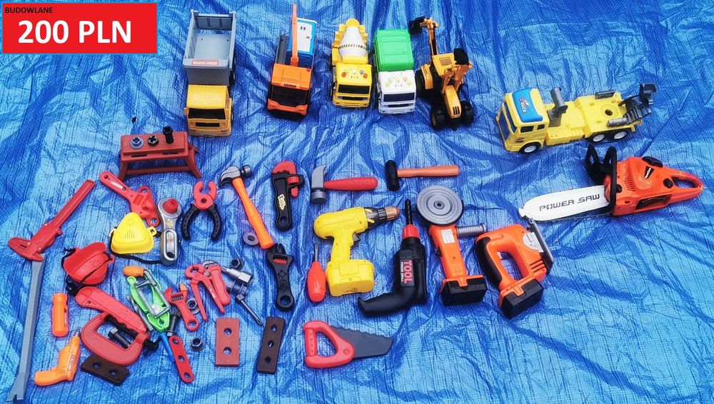 Zestaw zabawek (ciastolina, pojazdy, wojsko, rolnicze, zwierzęta itp.)