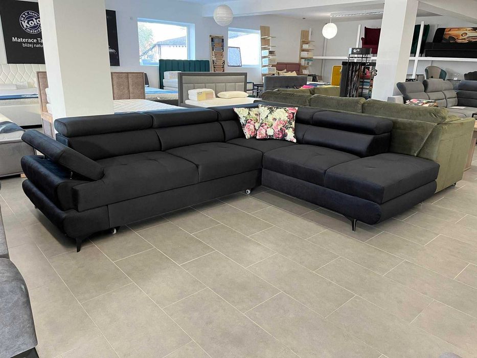 Nowoczesny Narożnik Boston z regulowanymi zagłówkami