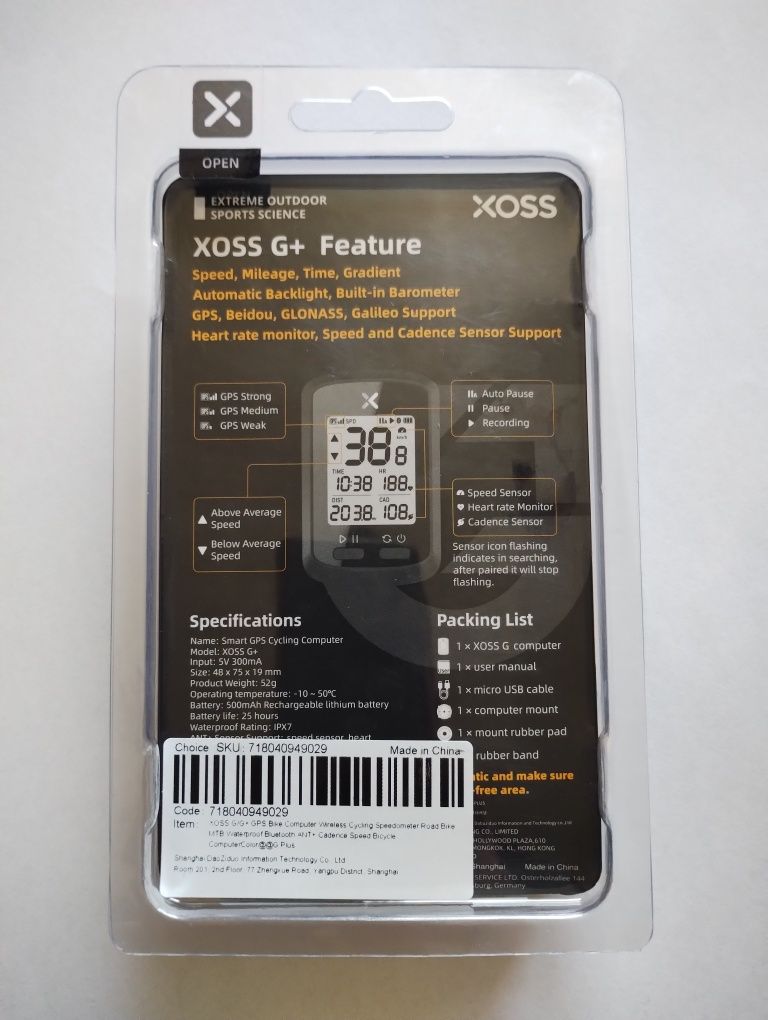 Xoss G+ Licznik Rowerowy Z Gps Bluetooth Ant+