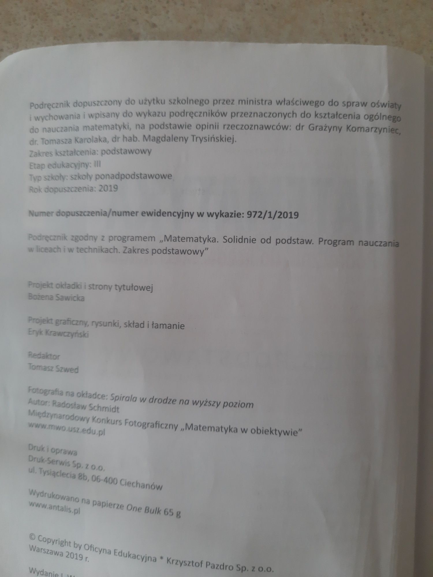 Podrecznik Matematyka 1 do liceum I technikum