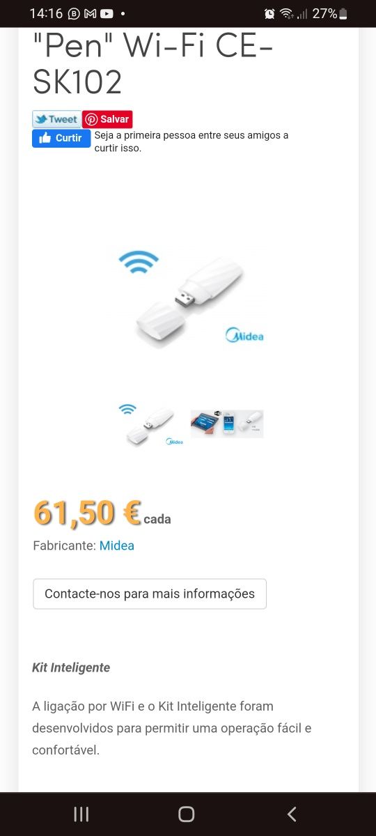 Midea pen wifi ar condicionado.