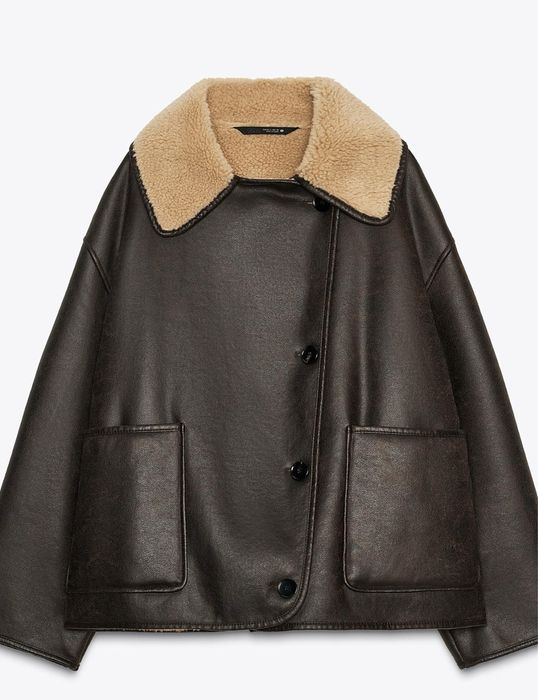 Коричнева дублянка зара zara