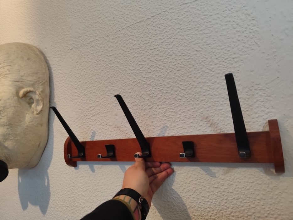 Wieszak  teak dania lata 60-70 vintage retro prl space age