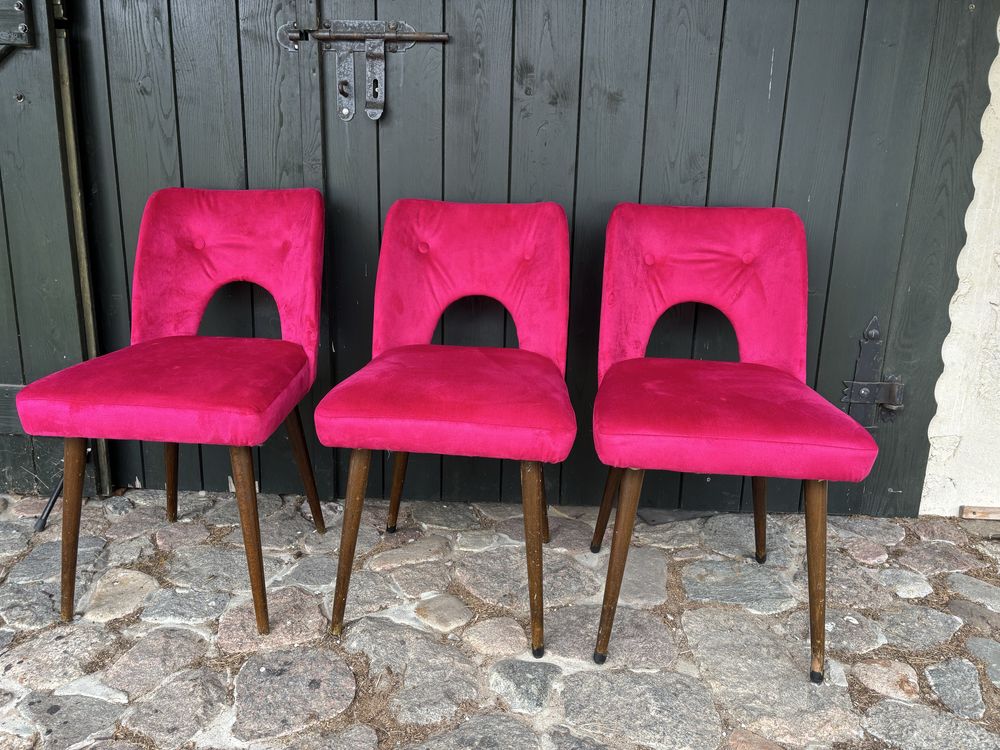 Krzesla vintage welur