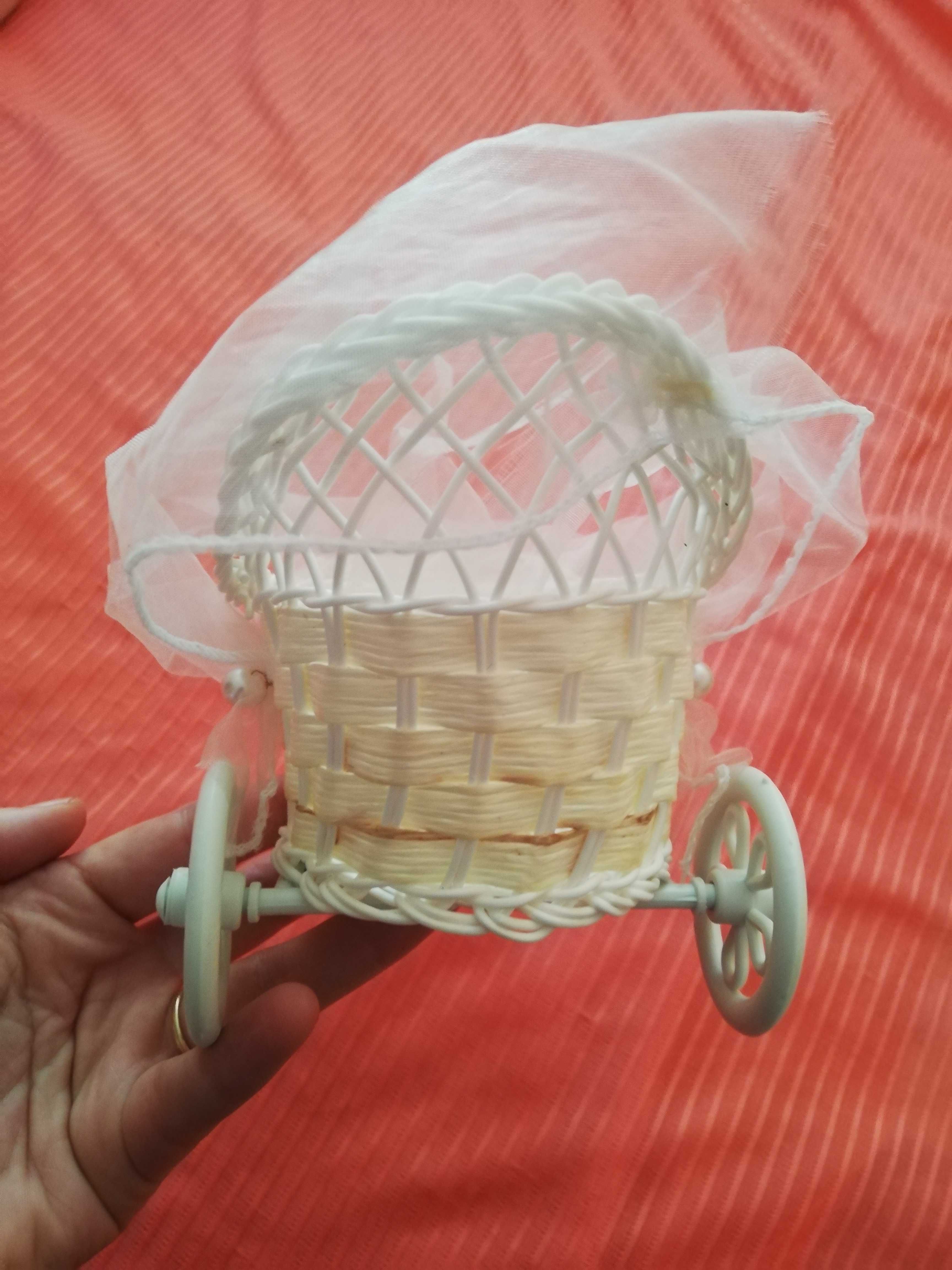 ryksza rower osłonka zabawka biała ozdoba dekoracja ślubna