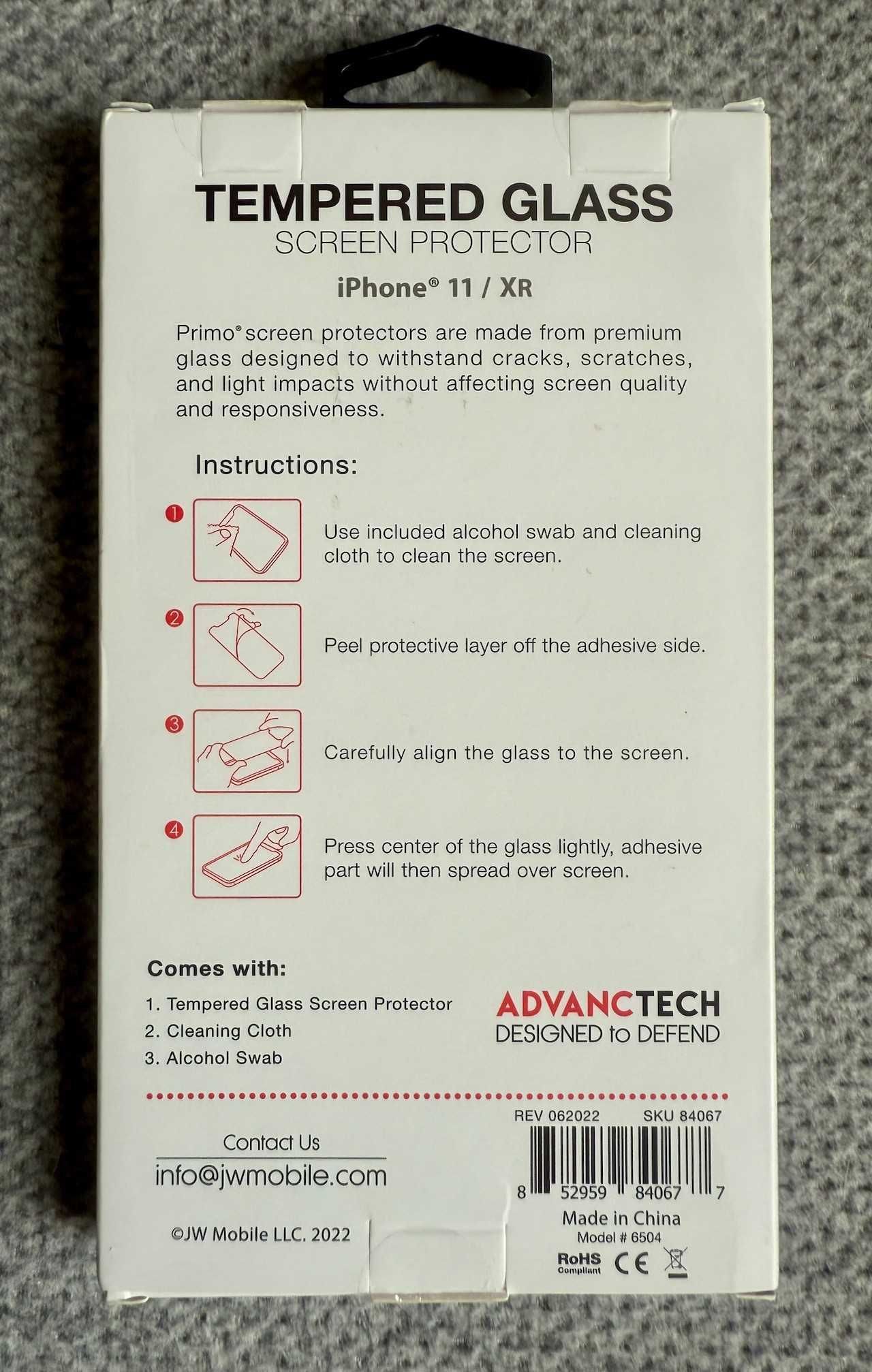 Szkło ochronne do iPhona 11 lub iPhona XR