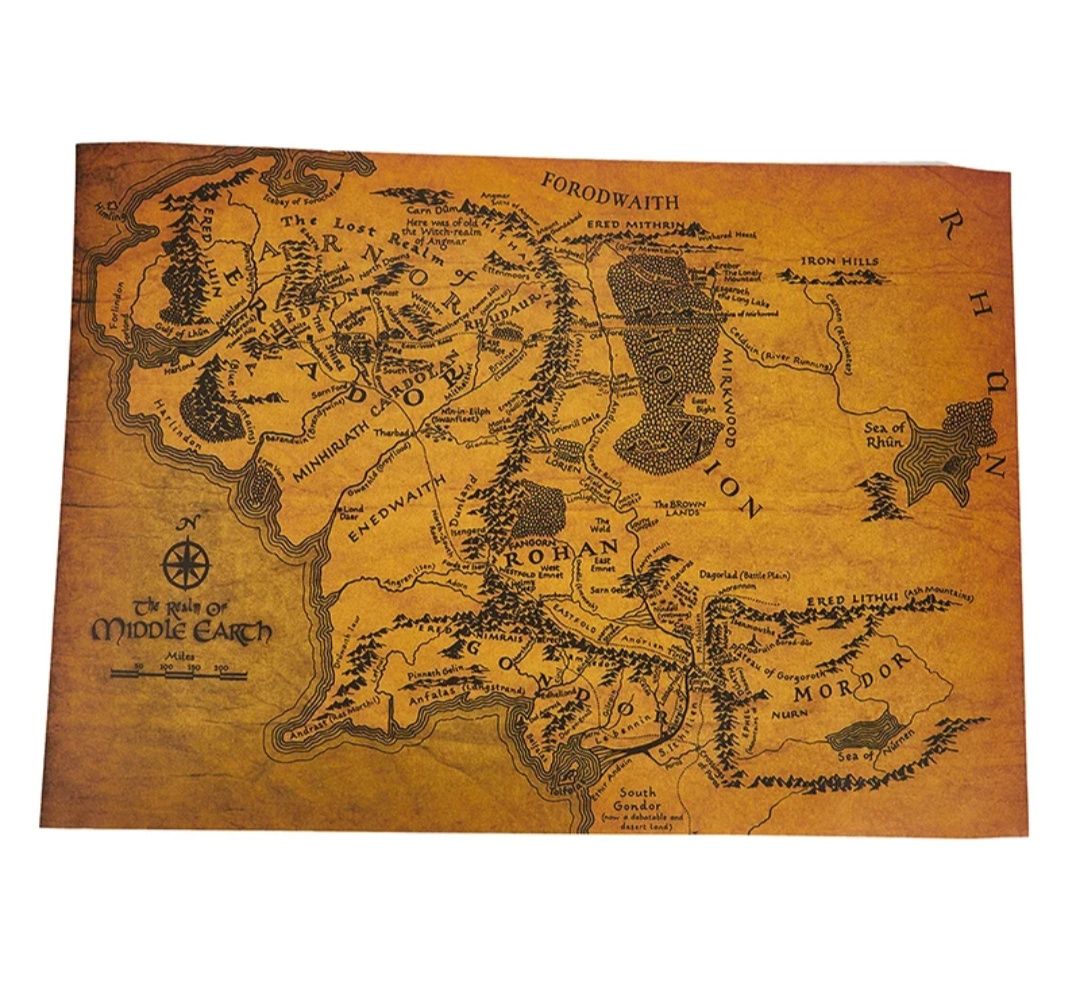 Mapa Śródziemie/Middle Earth, Tolkien