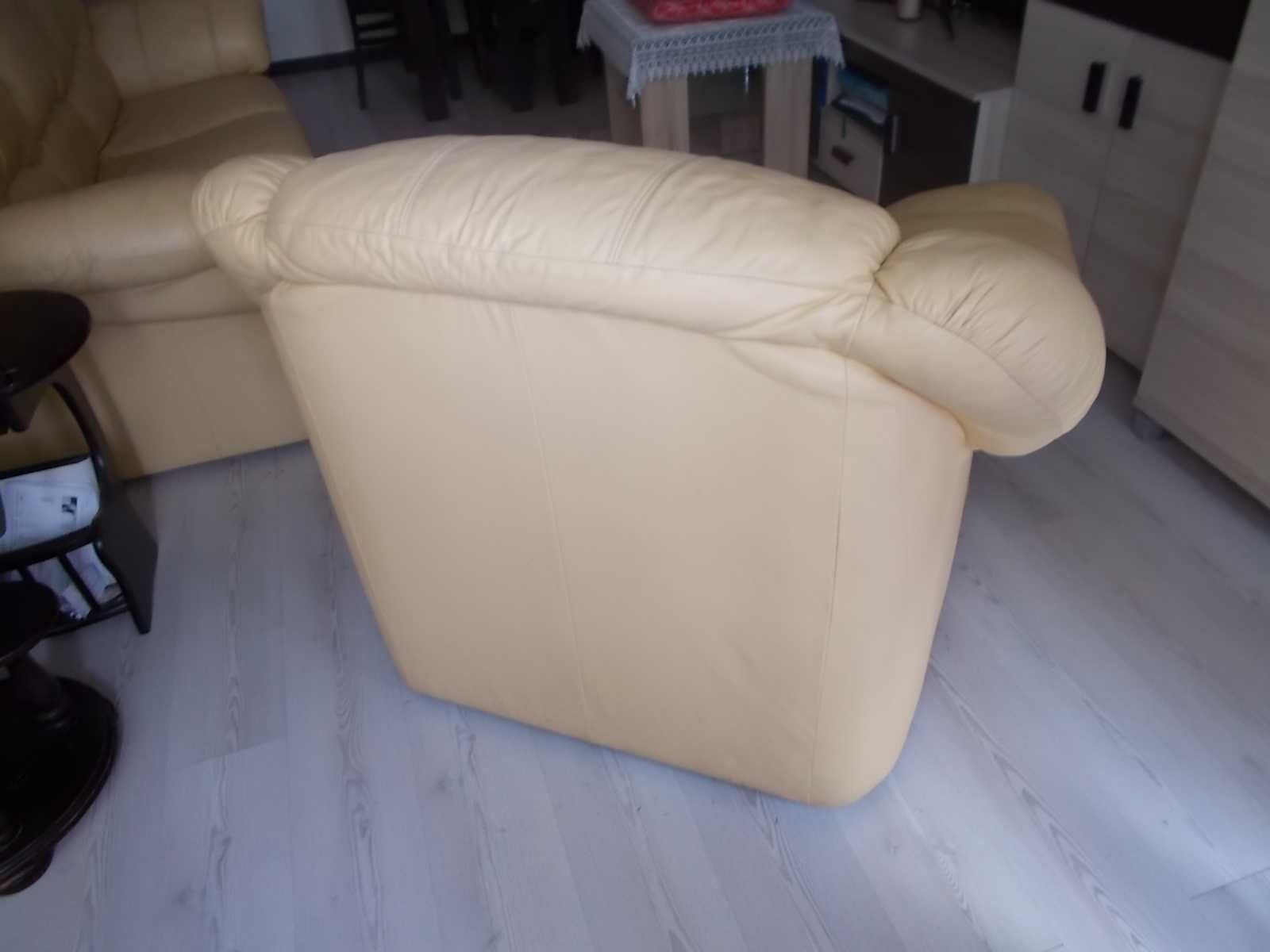 Kanapa + fotel skóra, sofa, zestaw.