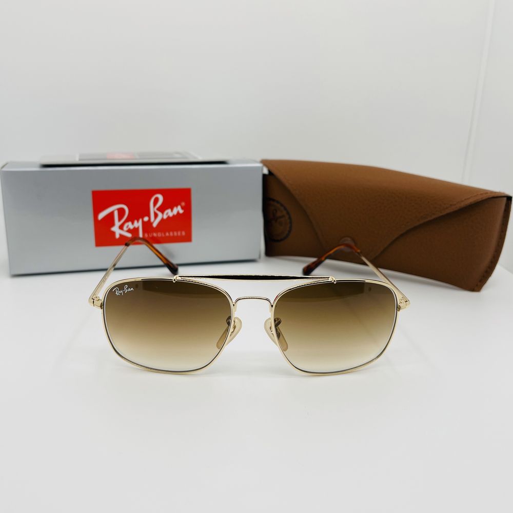 Солнцезащитные очки Ray Ban Colonel 3560 Gold-Brown Grade 57мм стекло