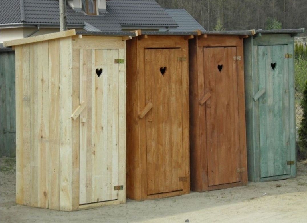 Toaleta drewniana nieheblowana ZWYKŁA NAJTANSZA wc na budowę