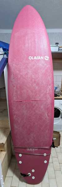 Prancha de surf de espuma partida, damaged softtop surfboard