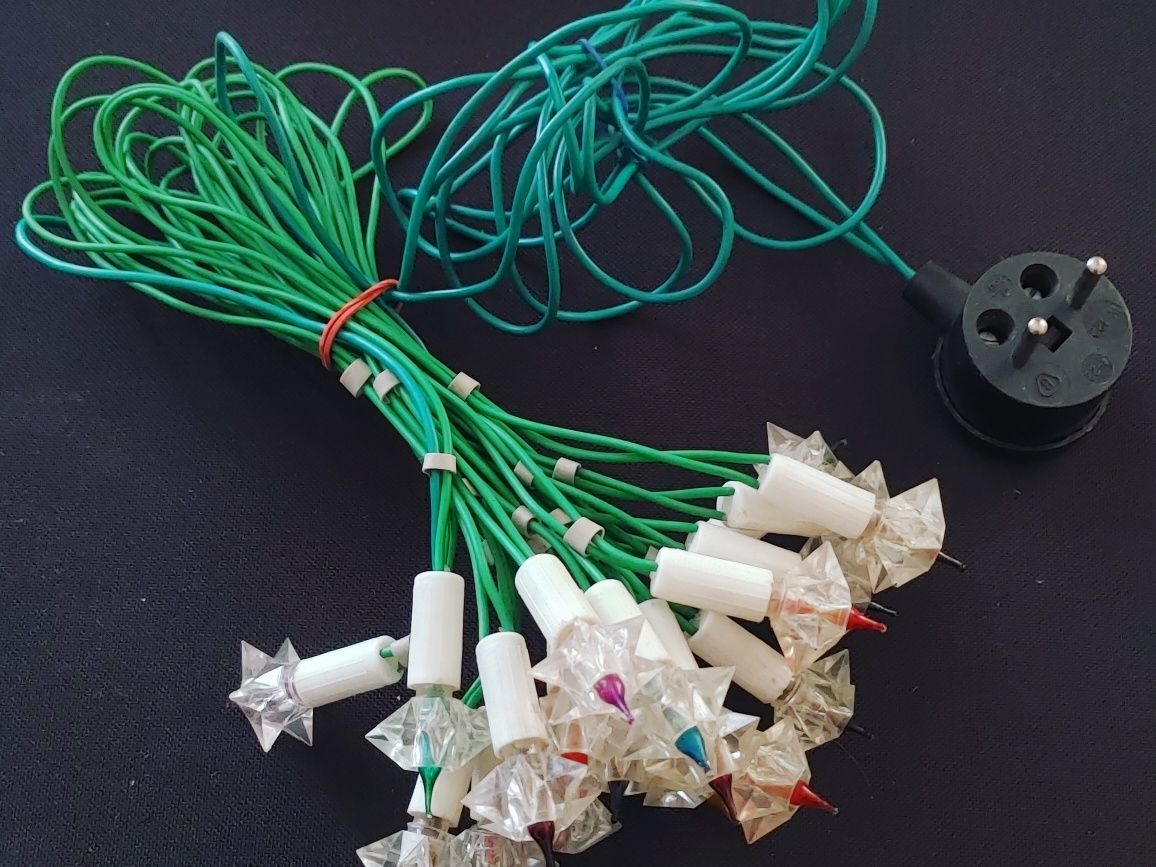 Lampki choinkowe światełka na choinkę  PRL retro vintage ozdoby