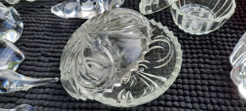 Bomboniera puzderko szkło Ząbkowice PRL