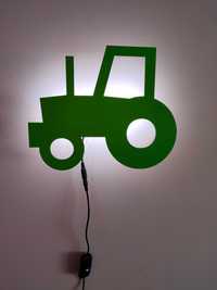 Lampa nocna dziecięca, Kinkiet LED Lampka wisząca, Traktor Drewno