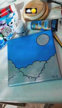 Pintura em tela nuvens