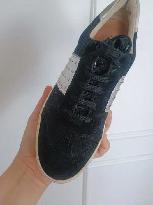 Sneakersy buty na wysokiej podeszwie skórzane clarks 38