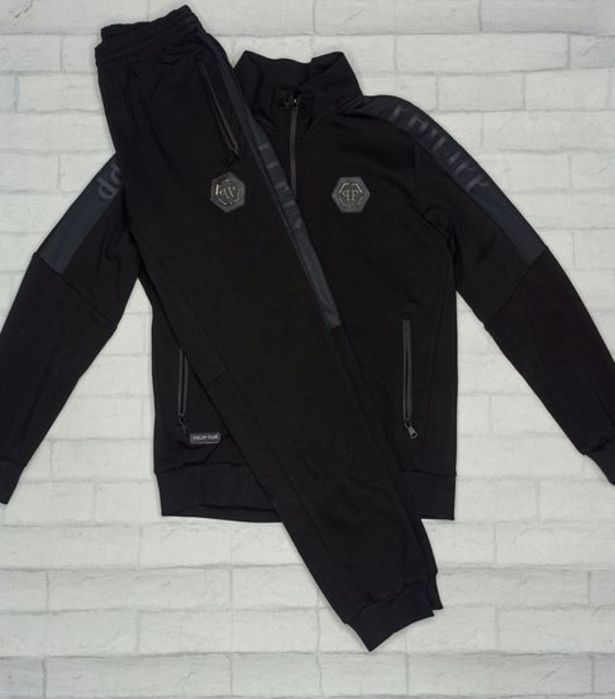 Спортивный костюм Philipp Plein чëрный без капюшона bt-56