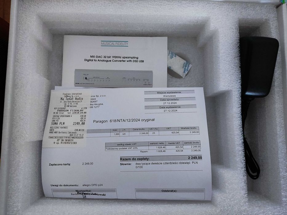 Musical Fidelity MX-DAC,Gwarancja.