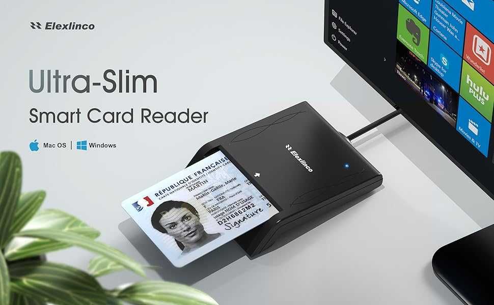 Czytnik kart inteligentnych Elexlinco Contact USB identyfikacja ludzi
