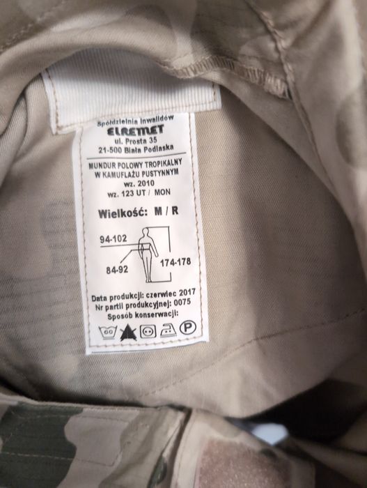 Mundur tropikalny pustynny M/R wzór 123UT/MON