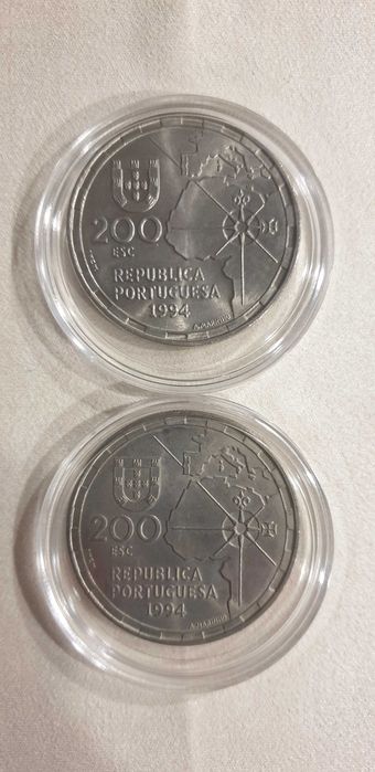2 moedas Comemorativas "partilha do Mundo 1494"