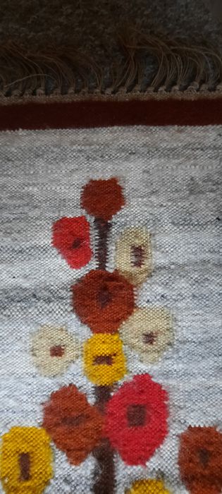 Kilim MALWA sumak makatka wełna Cepelia PRL rękodzieło ludowe Koronka
