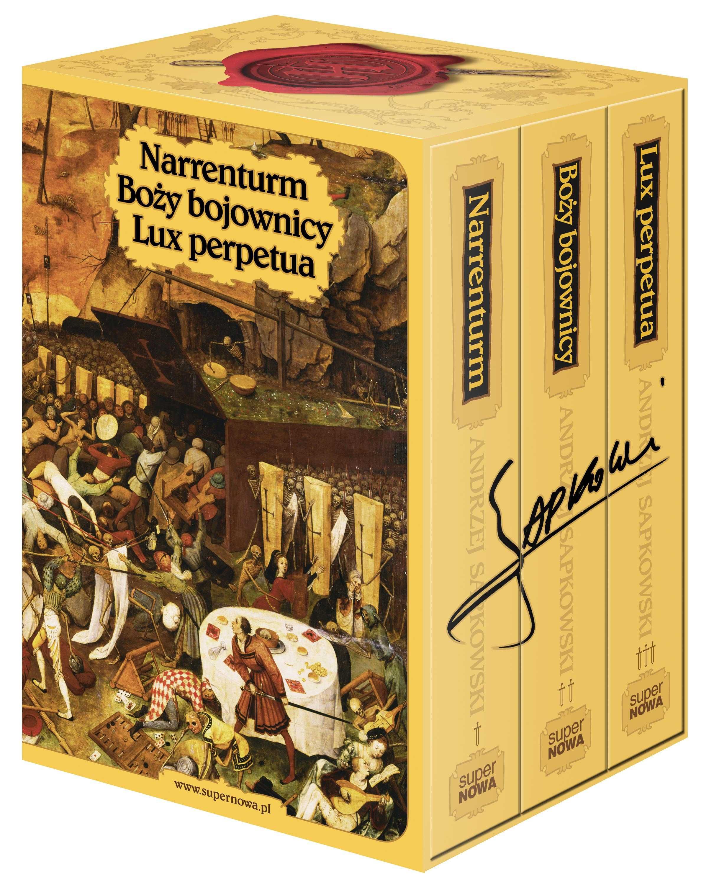 Trylogia husycka Tomy 1-3 A. Sapkowski twarda komplet, pudełko, unikat