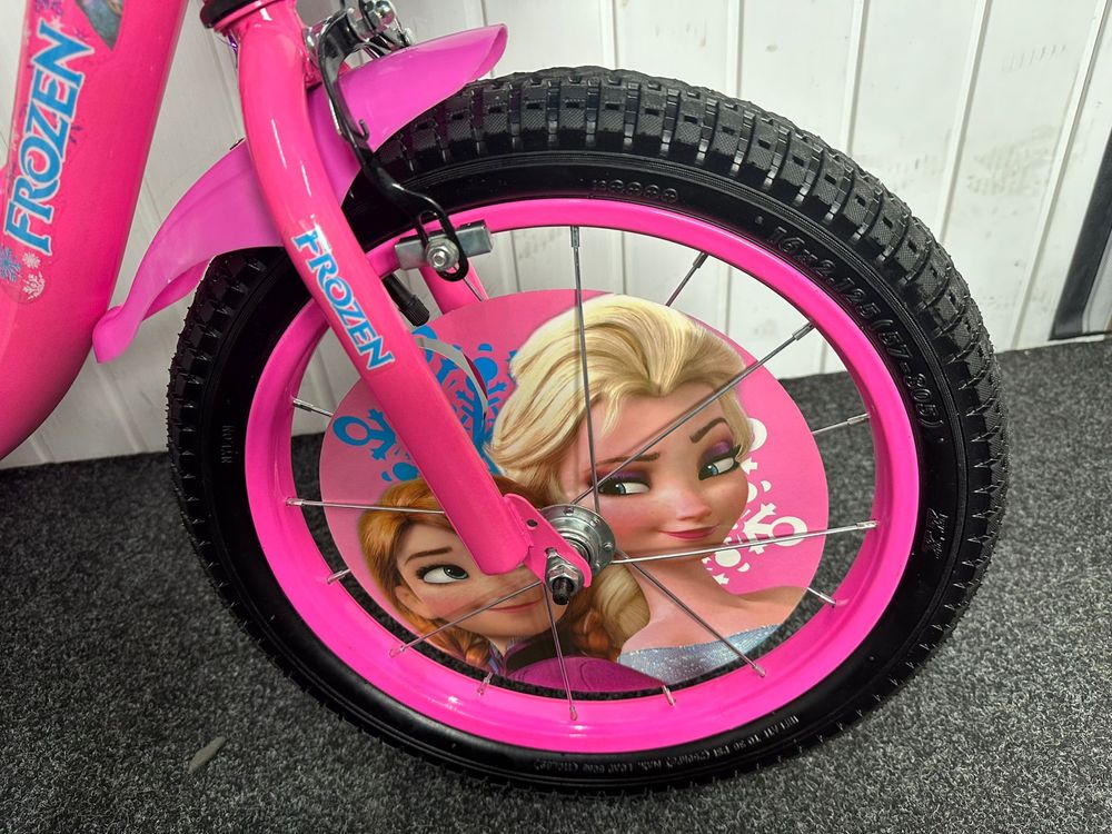 Rowerek 16 cali Frozen dla dziewczynek Kraina Lodu Wyrazisty Różowy