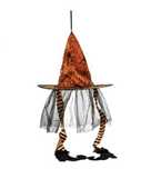 Halloween efektowny kapelusz ozdoba czarownicy z woalem  przebranie