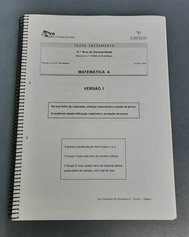 Preparar os testes Matemática A 11ºano (portes incluídos Portugal)