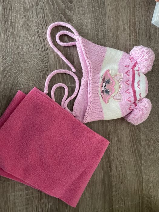 Komplet zimowy czapka i szalik dla dziewczynki