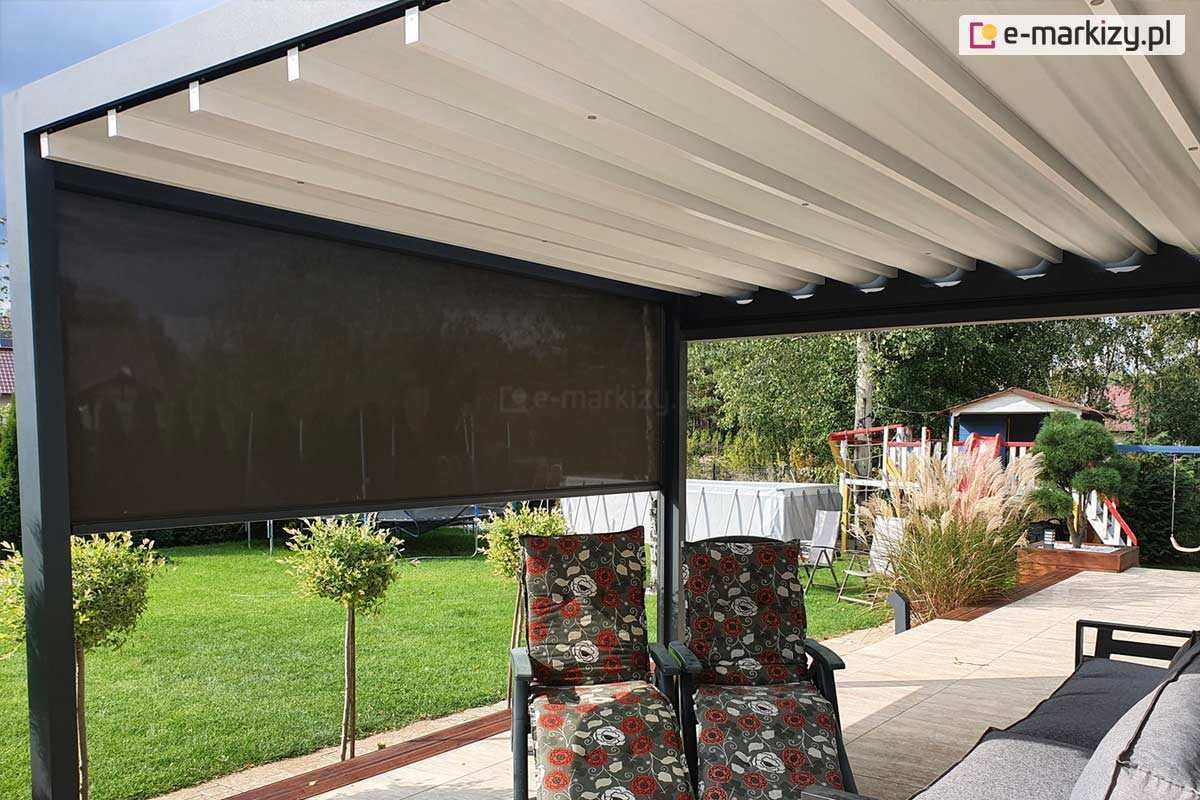 LUXURY - Wytrzymała Pergola Aluminiowa z Rozwijanym Dachem Tkaninowym