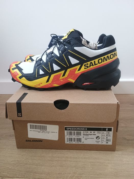 Męskie buty trailowe Salomon SPEEDCROSS 6 – White / Black / yellow