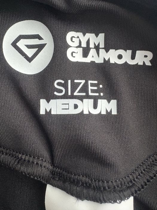Legginsy sportowe Gym Glamour M czarno-białe – elastyczne i wygodne!