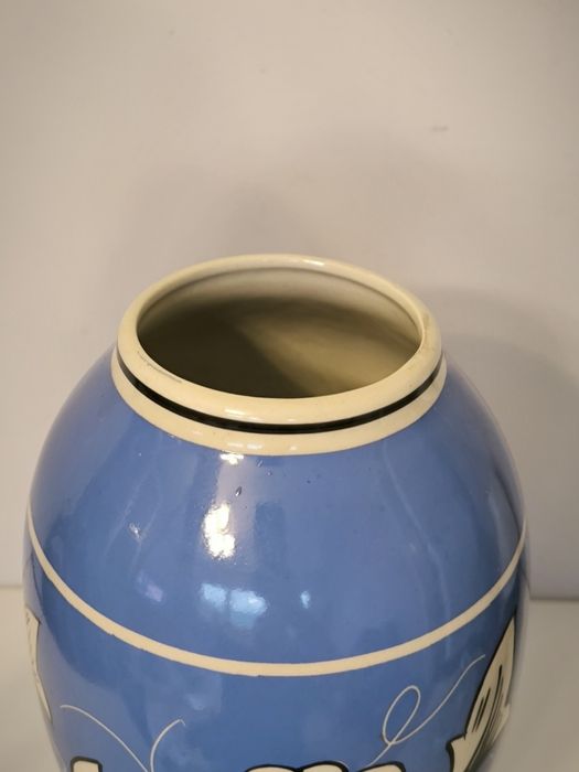 Duży wazon Chodzież PRL niebieski