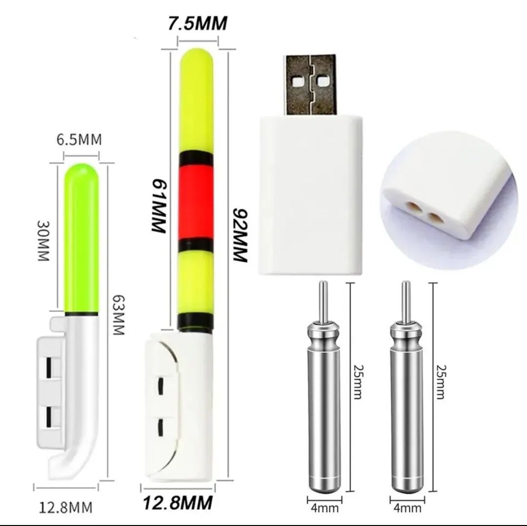 Elektroniczny świetlik wędkarski-2szt-cały komplet- mały i duży