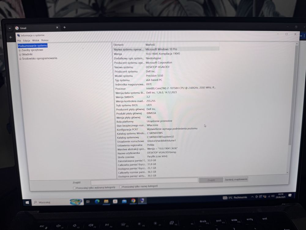 Dell Precision 5550 QWERTZ 32GB, 1TB kompletny zestaw