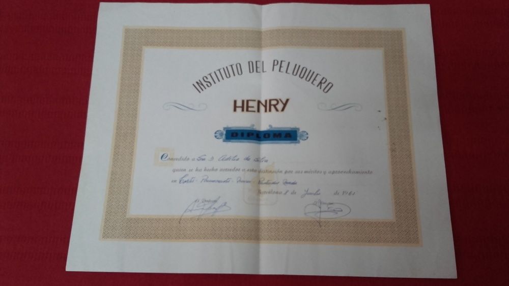 Diplomas de cabeleireiro (vintage)