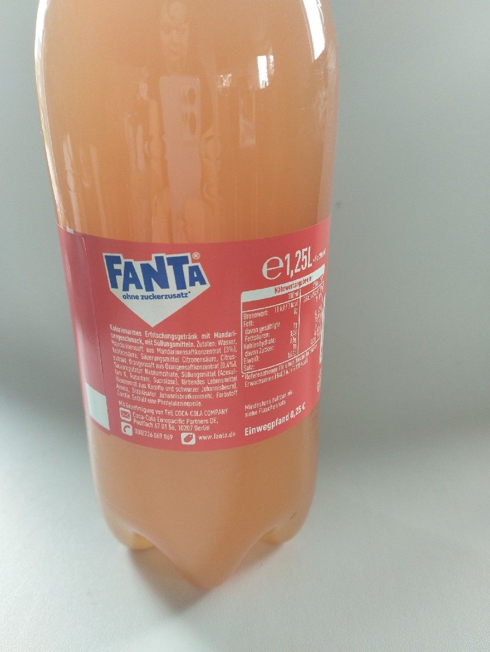 Fanta mandarynka 1,25 L zero cukru