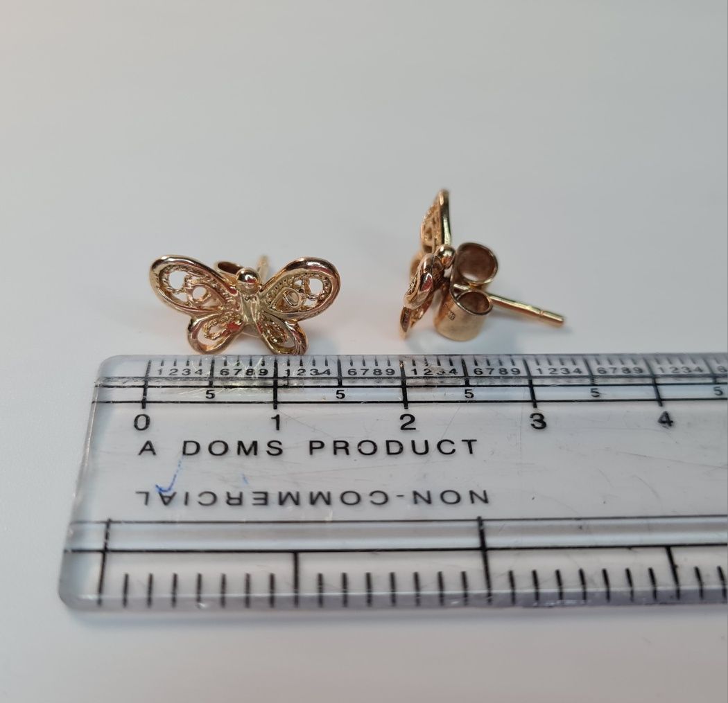 золотые серьги бабочки