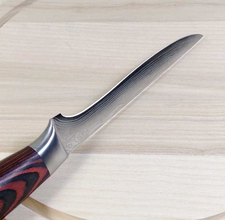 Обвалочный нож 14 см из немецкой стали X50CrMoV15 с дамасским узором
